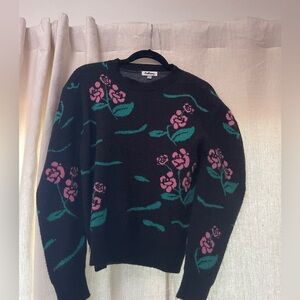 Black sweater with flowers